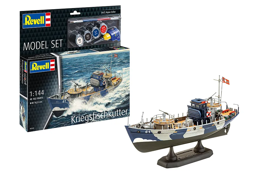 Revell 1/144 KFK (Kriegsfischkutter) Mine Warfare Vessel Scaled Plastic Model Starter Kit image 113644