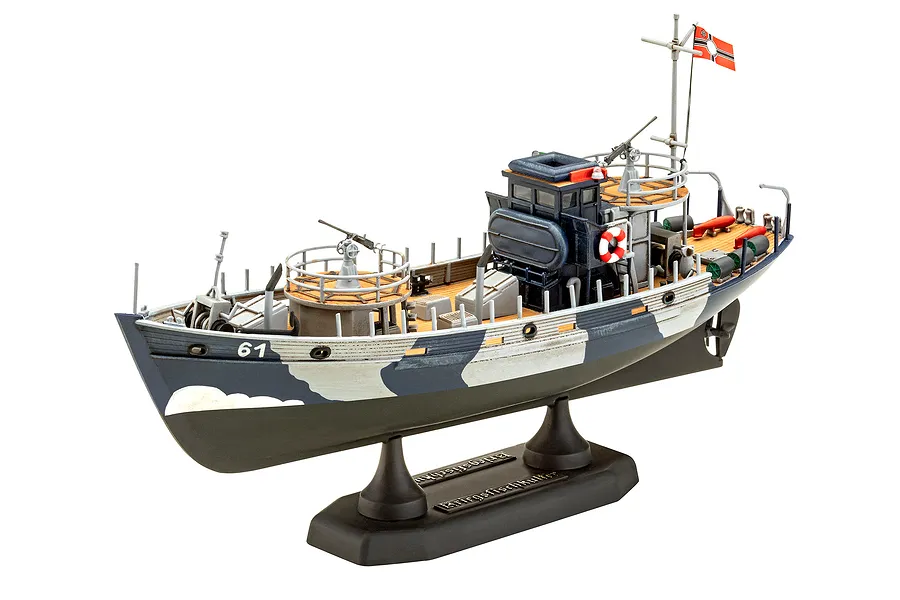 Revell 1/144 KFK (Kriegsfischkutter) Mine Warfare Vessel Scaled Plastic Model Starter Kit image 113645