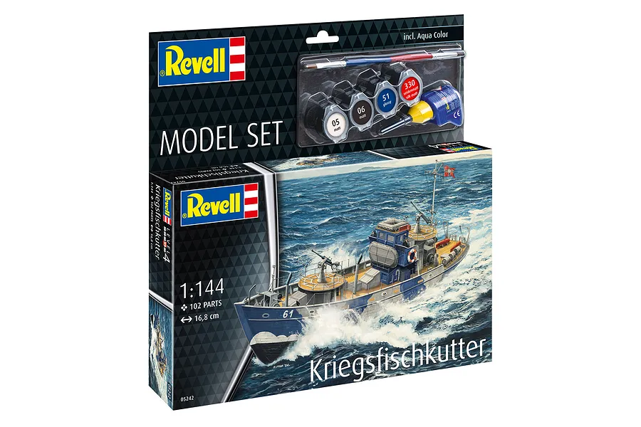 Revell 1/144 KFK (Kriegsfischkutter) Mine Warfare Vessel Scaled Plastic Model Starter Kit image 113650
