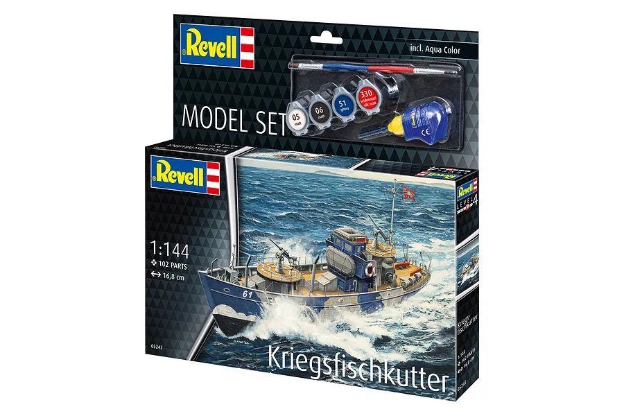 Revell 1/144 KFK (Kriegsfischkutter) Mine Warfare Vessel Scaled Plastic Model Starter Kit image 113651