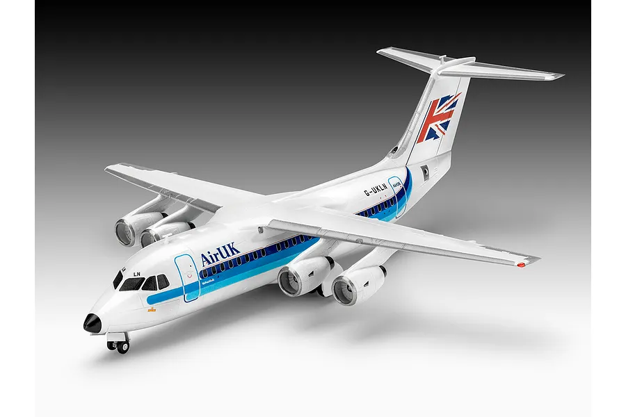 Revell 1/144 BAE 146 (RJ85) &amp;quot;AirUK&amp;quot; Carrier Jet Scaled Plastic Model Starter Kit image 113662