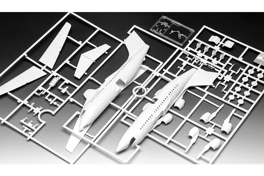 Revell 1/144 BAE 146 (RJ85) &amp;quot;AirUK&amp;quot; Carrier Jet Scaled Plastic Model Starter Kit image 113664