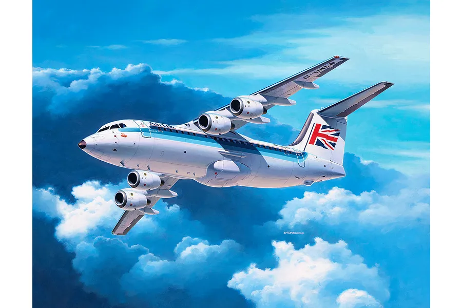 Revell 1/144 BAE 146 (RJ85) &amp;quot;AirUK&amp;quot; Carrier Jet Scaled Plastic Model Starter Kit image 113665