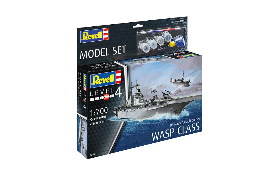 Revell 1/700 Assault Carrier USS WASP Class Scaled Plastic Model Starter Kit image 113686