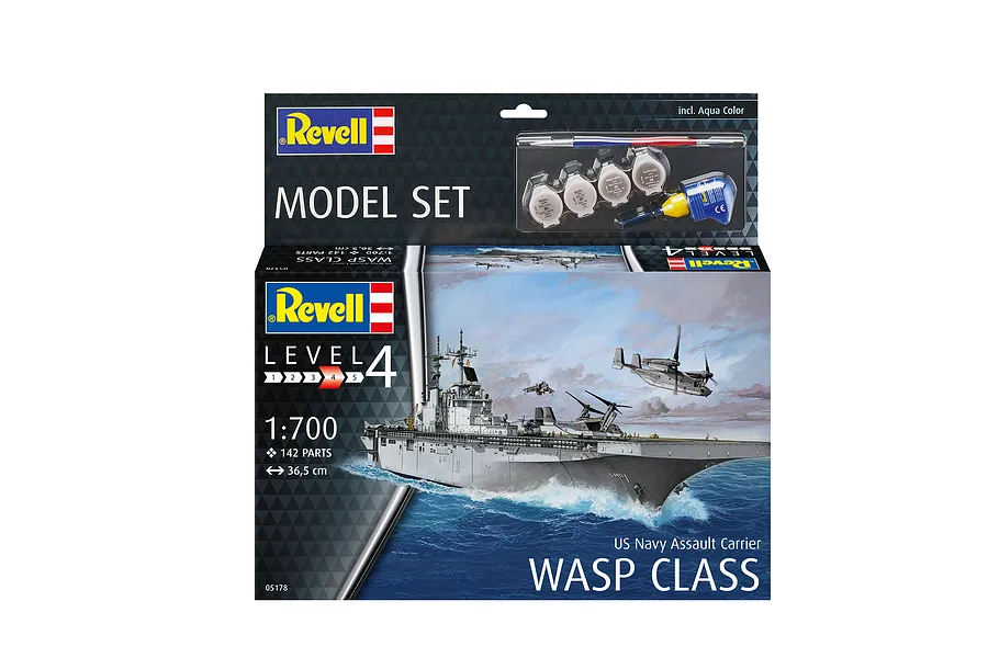 Revell 1/700 Assault Carrier USS WASP Class Scaled Plastic Model Starter Kit image 113687