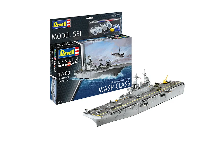 Revell 1/700 Assault Carrier USS WASP Class Scaled Plastic Model Starter Kit image 113689