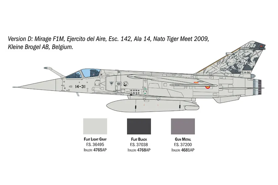 Italeri 1/48 Mirage F.1 (Super Decal Sheet) Fighter Scaled Plastic Model Kit image 113937