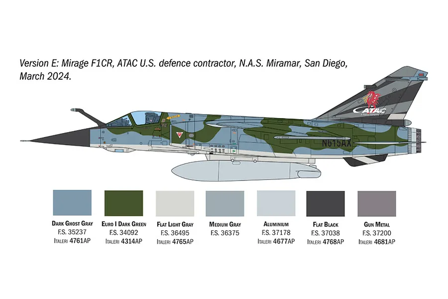 Italeri 1/48 Mirage F.1 (Super Decal Sheet) Fighter Scaled Plastic Model Kit image 113938