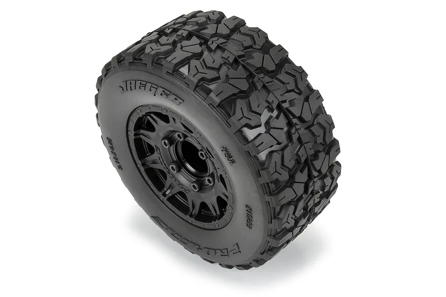 Pro-Line 2.8&amp;quot; Jaeger M2 (Medium Compound) Belted Tyres on Black Raid Rims - Glued Wheels 2Pcs image 114012