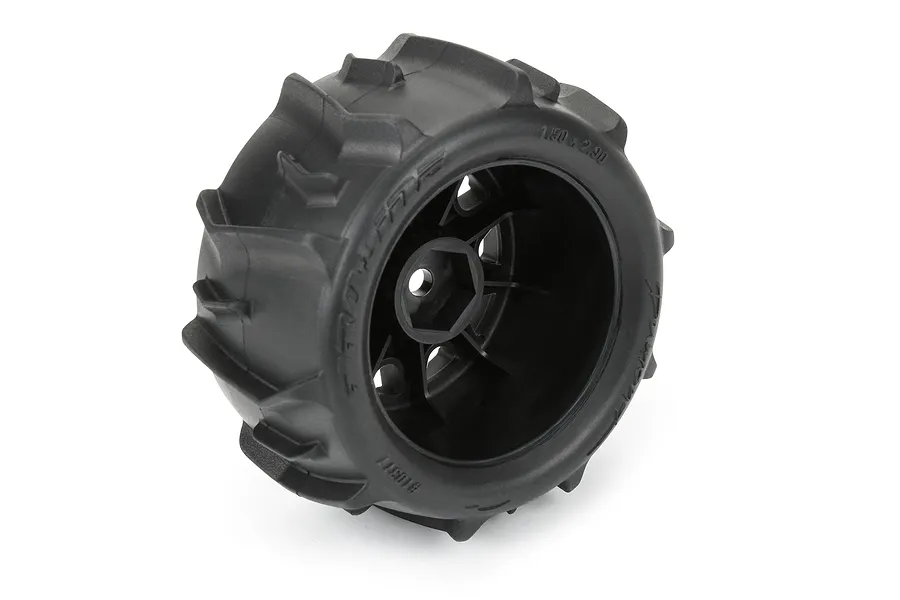 Pro-Line 1.9&amp;quot; Dumont MTD (Firm Compound) Paddle Tyres on Black Raid Rims - Glued Wheels 4Pcs image 2