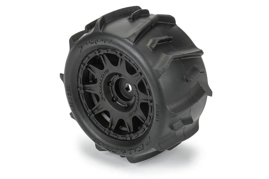 Pro-Line 1.9&amp;quot; Dumont MTD (Firm Compound) Paddle Tyres on Black Raid Rims - Glued Wheels 4Pcs image 3