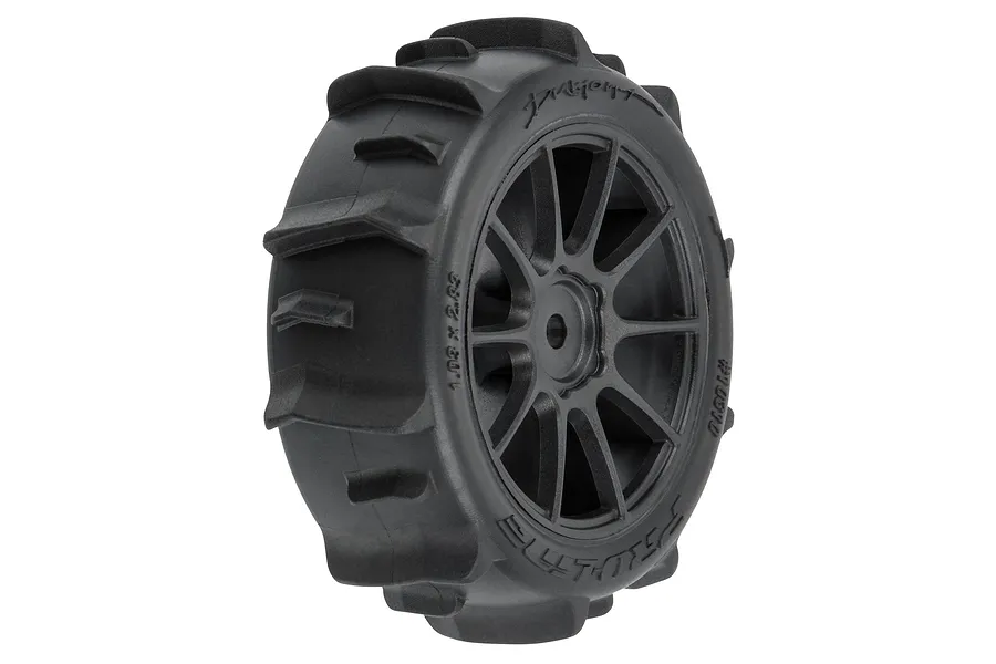 Pro-Line 1.9&amp;quot; Dumont MTD (Firm Compound) Paddle Tyres on Black Mach-10 Rims - Glued Wheels 4Pcs image 114028