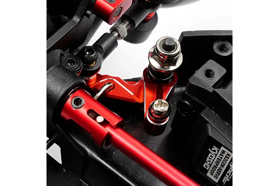 Yeah Racing Aluminium Steering Arm with Adjustable Steering Tie-Rod Set - Red image 114049