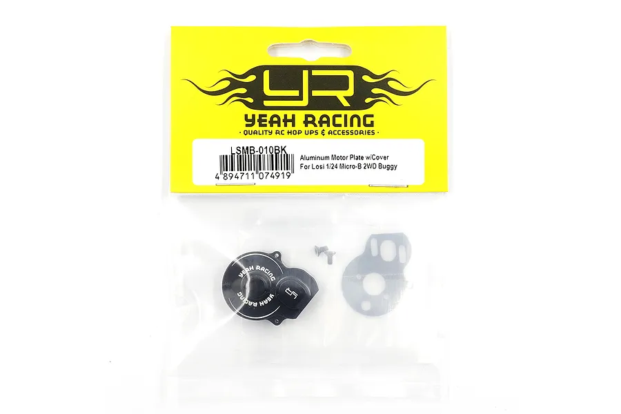 Yeah Racing Aluminium Motor Plate and Cover for Losi 1/24 Micro-B in original retail packaging.