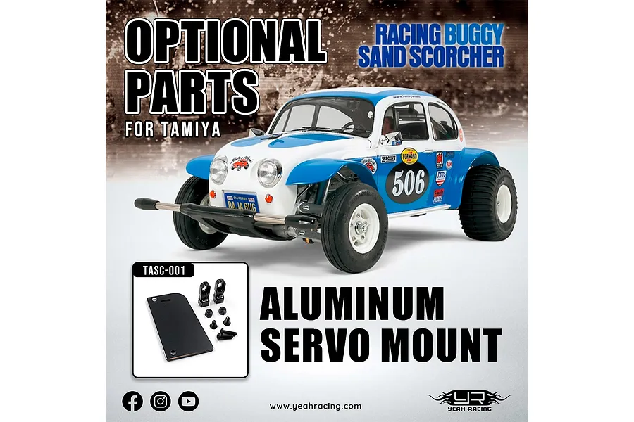 Yeah Racing Aluminium Servo Mount - Black image 5