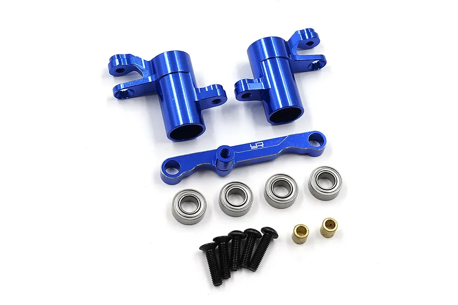 Yeah Racing Aluminium Steering Bell Crank/Drag Link Assembly - Dark Blue image 1