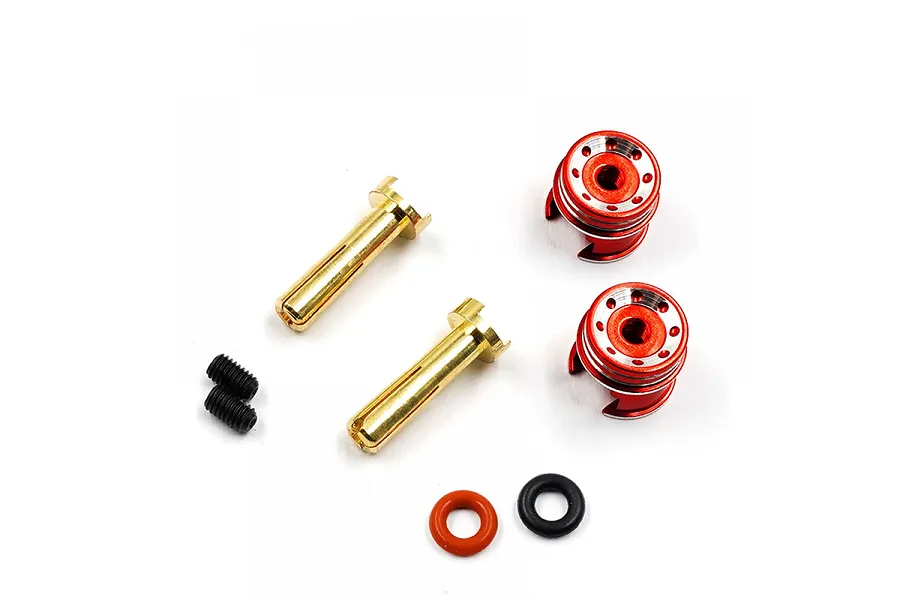 Yeah Racing Aluminium 4mm Bullet Plug Set with Grips - Red image 114152
