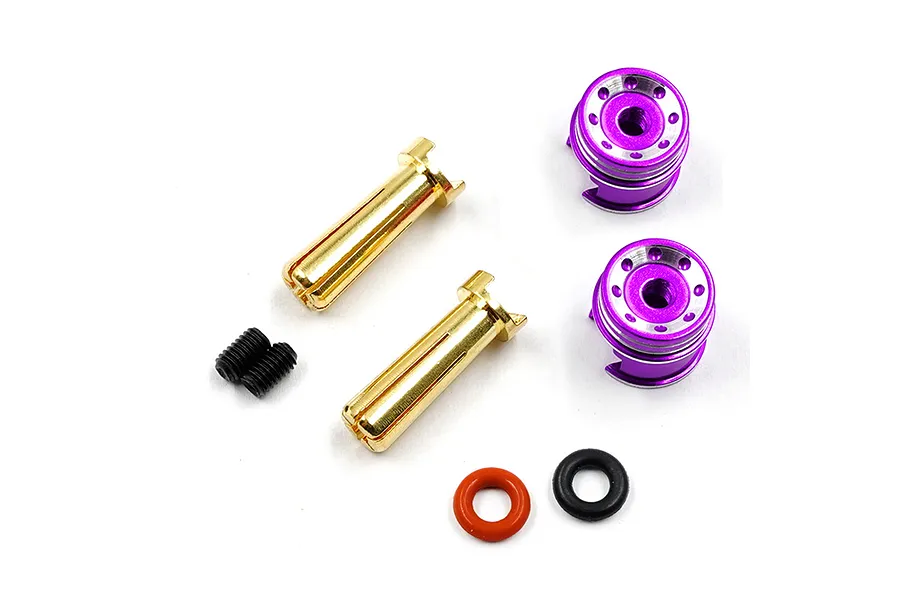Yeah Racing Aluminium 5mm Bullet Plug Set with Grips - Purple image 114164