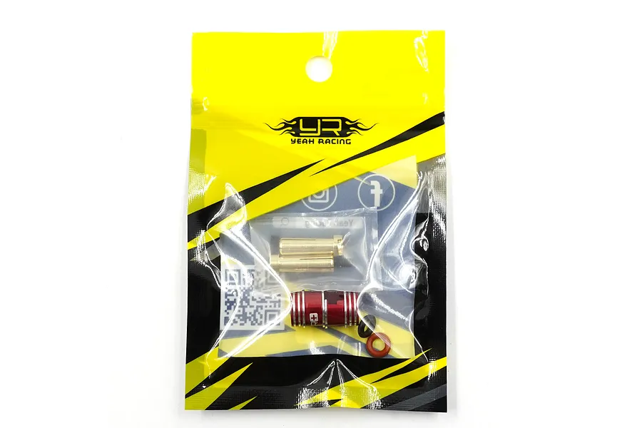 Yeah Racing Aluminium 5mm Bullet Plug Set with Grips - Red image 114171