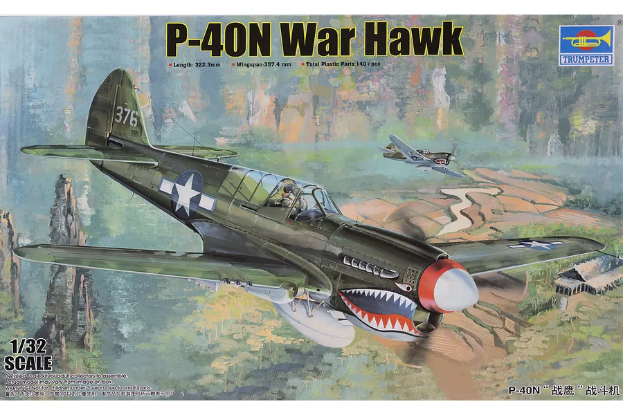 Trumpeter 1/32 Curtiss P-40N Warhawk Fighter Scaled Plastic Model Kit w/ Australian Decals image 114361