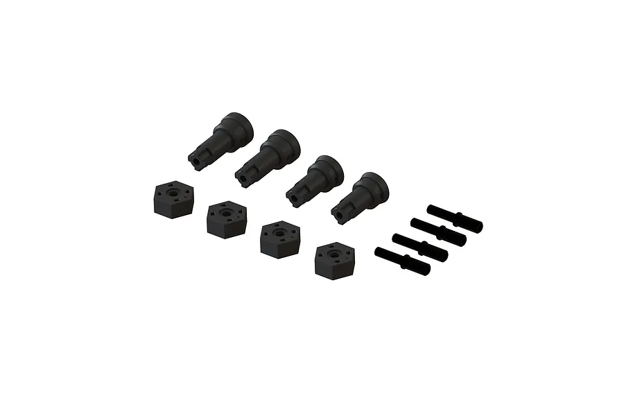 ARRMA Wheel Axle and 12mm Hex Set 12Pcs - B Set image 114495