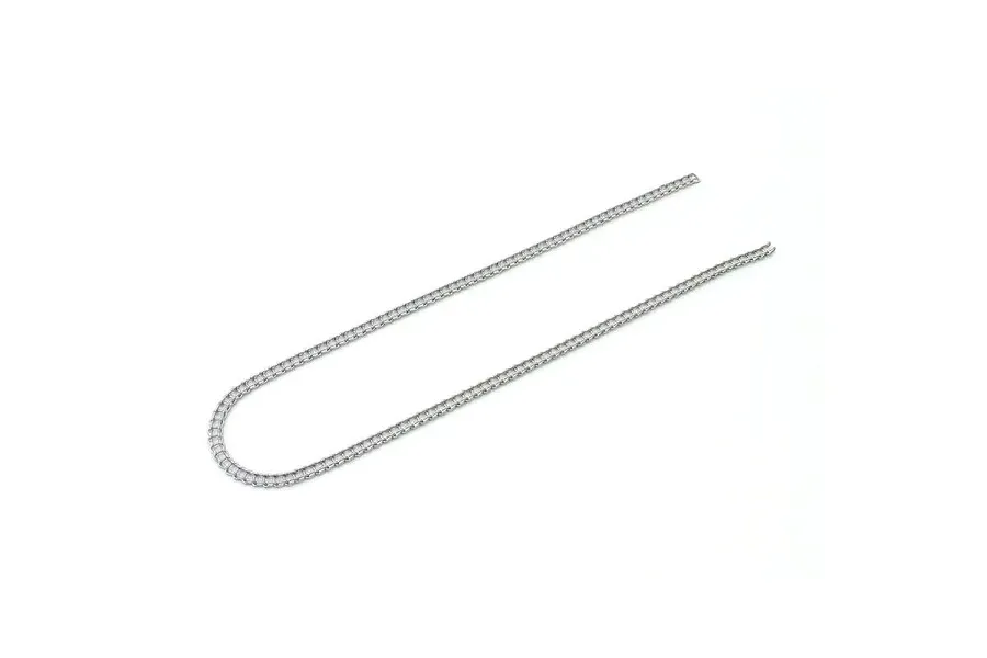 A silver-coloured metal ladder chain for RC vehicles, shown in a U-shape against a plain white background.