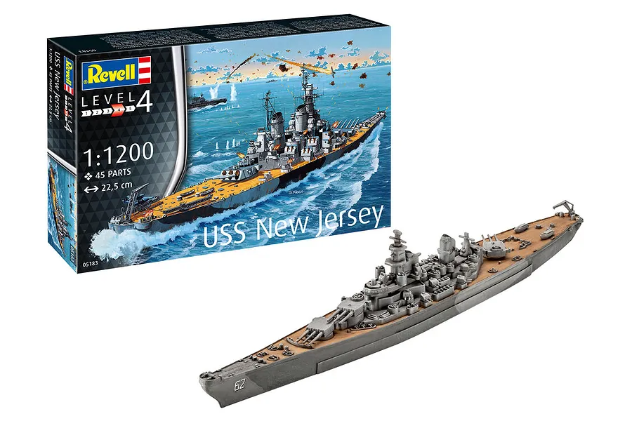 Revell 1/1200 USS New Jersey Battleship Scaled Plastic Model Kit image 114585