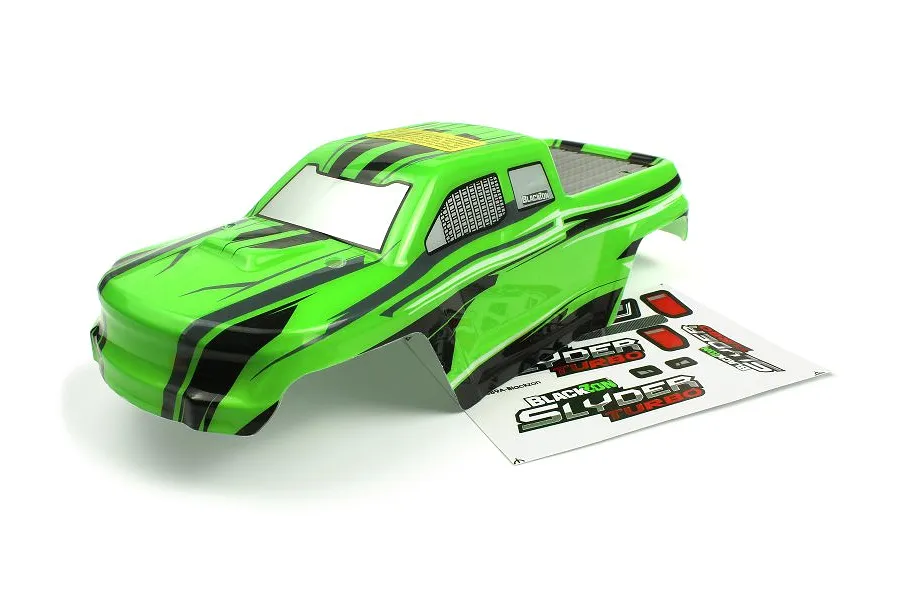 BlackZon 1/16 Slyder MT Turbo Painted Body Shell - Green/Black image 114818