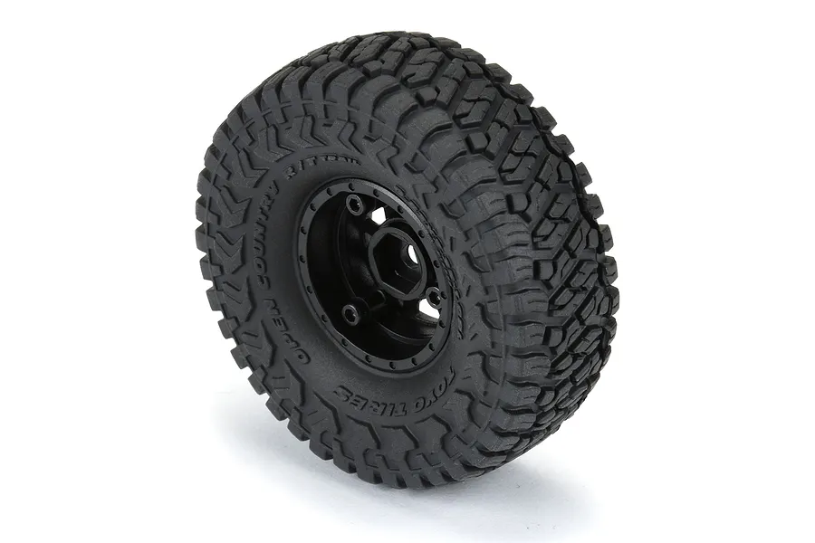 Pro-Line 1.0&amp;quot; Toyo Open Country R/T Trail Tyres on Black Impulse Rims - Glued Wheels 4Pcs image 115109
