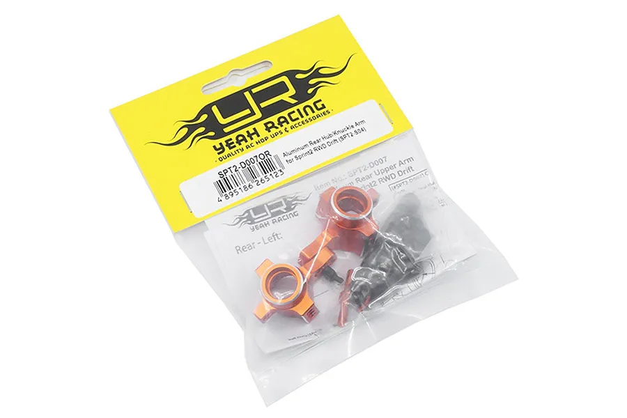 Yeah Racing Aluminium Rear Hubs 2Pcs - Orange image 115183