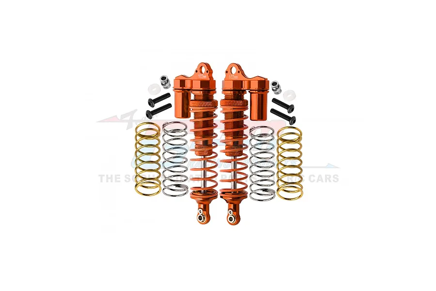 GPM Aluminium 102mm Rear Adjustable L-Shape Piggy Back Shocks Set - Orange image 115239