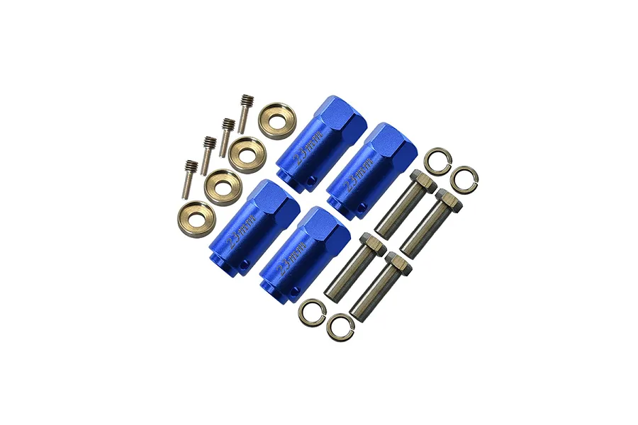 GPM Aluminium 12mm (+23mm) Wheel Hexes Set - Blue image 115261
