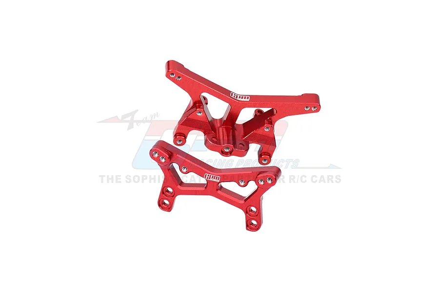 GPM Aluminium Front and Rear Shock Towers 2Pcs - Red image 1