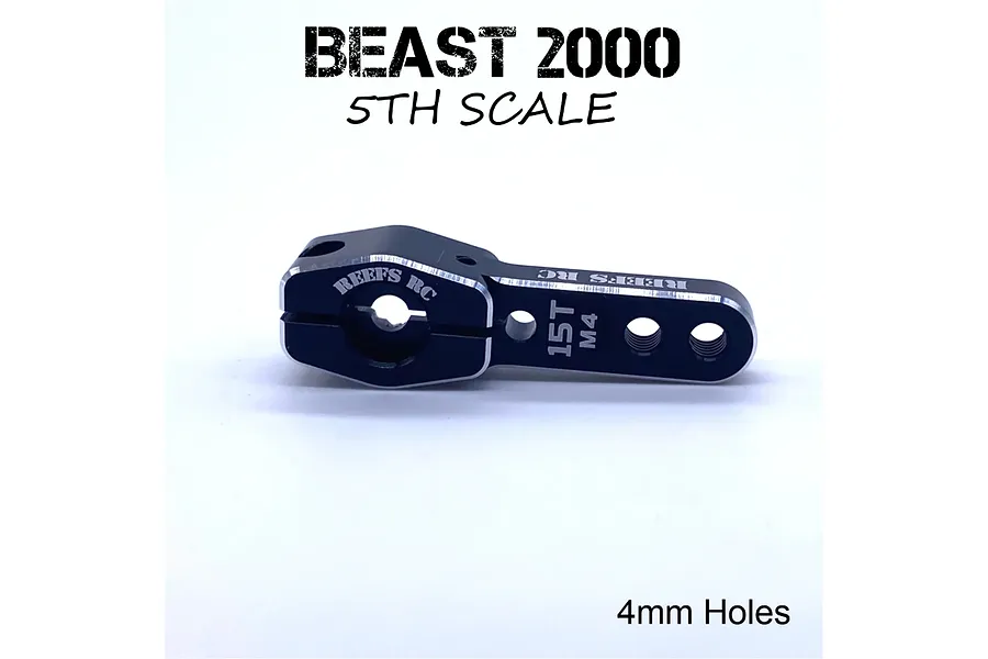 Reefs RC Aluminium 15T Single Servo Horn - Black image 115359