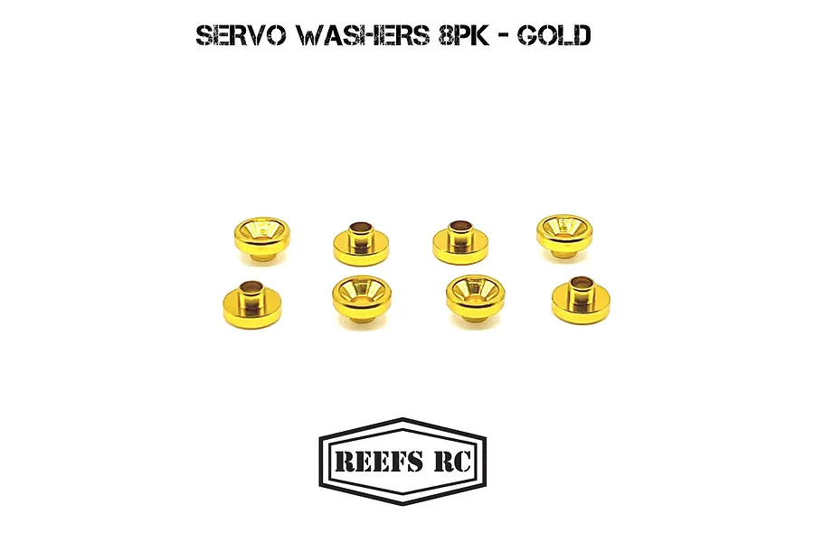 Reefs RC Aluminium Servo Washers 8Pcs - Gold image 115379