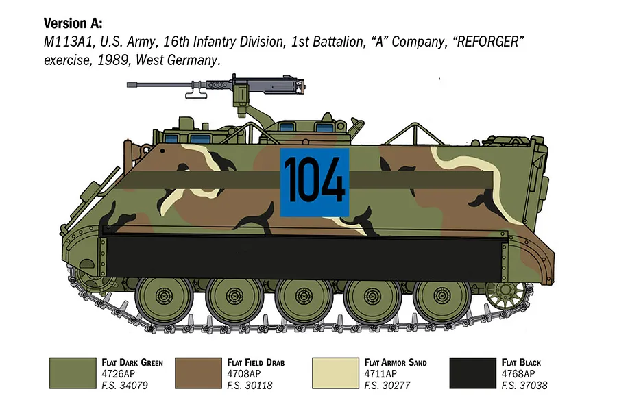 Italeri 1/35 M-113A1 APC Armoured Personnel Carrier Scaled Plastic Model Kit image 115434