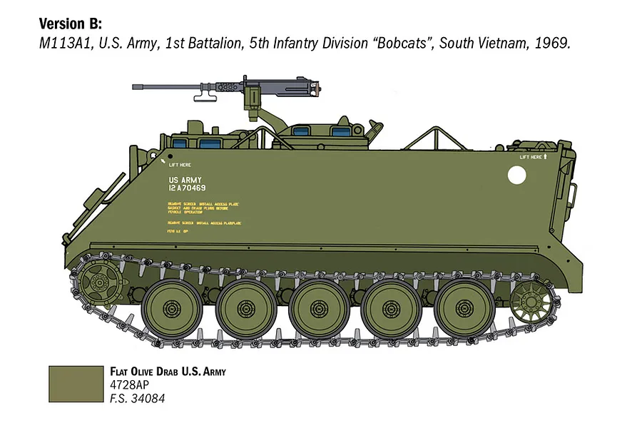 Italeri 1/35 M-113A1 APC Armoured Personnel Carrier Scaled Plastic Model Kit image 115435