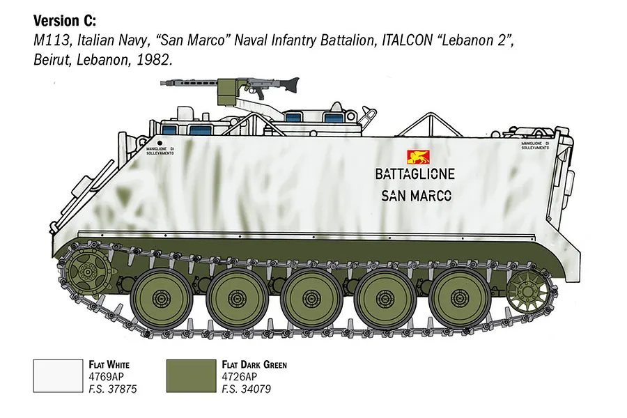 Italeri 1/35 M-113A1 APC Armoured Personnel Carrier Scaled Plastic Model Kit image 115436