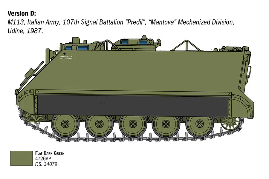 Italeri 1/35 M-113A1 APC Armoured Personnel Carrier Scaled Plastic Model Kit image 115437