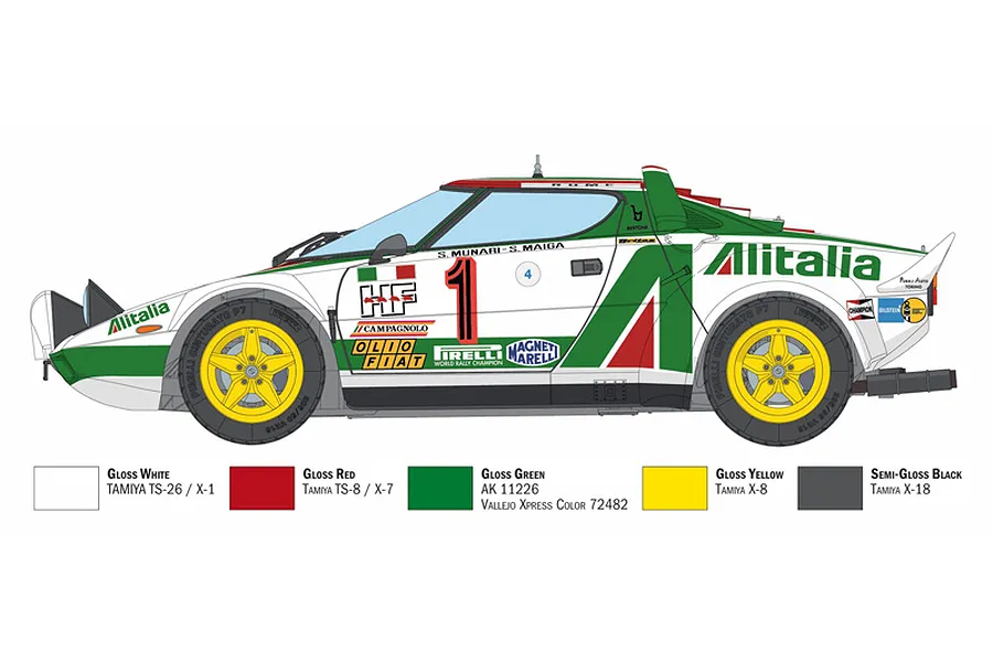 Italeri 1/12 1977 Lancia Stratos HF Gr.4 Monte Carlo Rally Car Scaled Plastic Model Kit image 115446