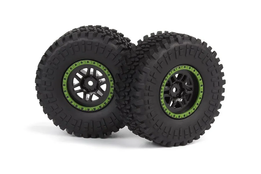 Maverick Doha Wheels on 12 Spoke Green Rims 2Pcs - Glued Wheels image 115479