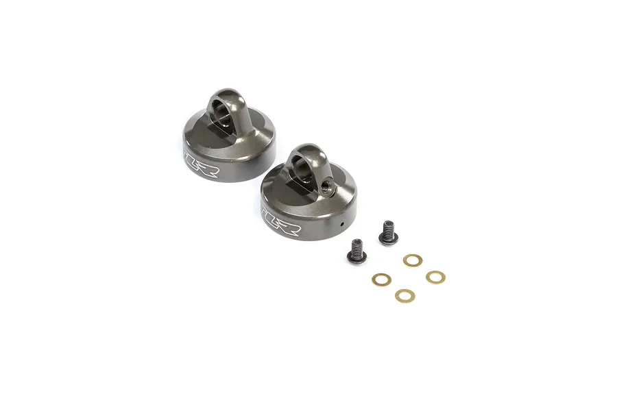 TLR Aluminium Bleeder Shock Caps 2Pcs - Gunmetal image 115561
