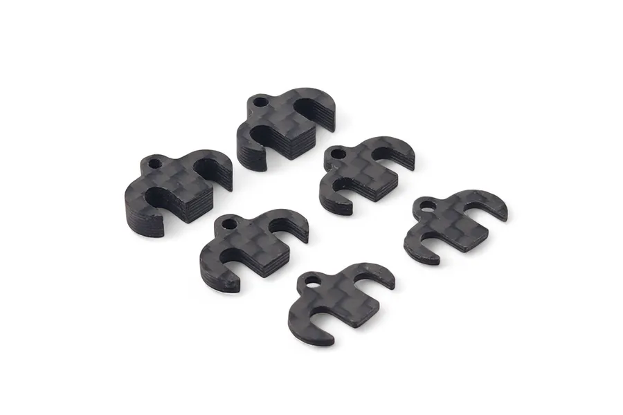 RC Maker Carbon Fibre Rear Body Mount Shim Plate Set 6Pcs image 115592