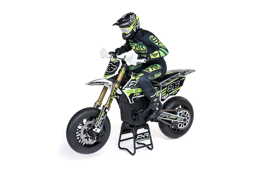 Losi Promoto-SM FXR Supermoto RC Motorcycle Electric Brushless 1WD 1/4 Scale RTR - White image 115760