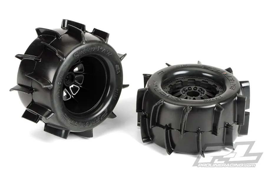 Pro-Line 2.8&amp;quot; Sand Paw Sand Tyres on F-11 Black Rims - Glued Wheels 2Pcs image 11610