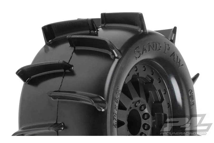 Pro-Line 2.8&amp;quot; Sand Paw Sand Tyres on F-11 Black Rims - Glued Wheels 2Pcs image 11611