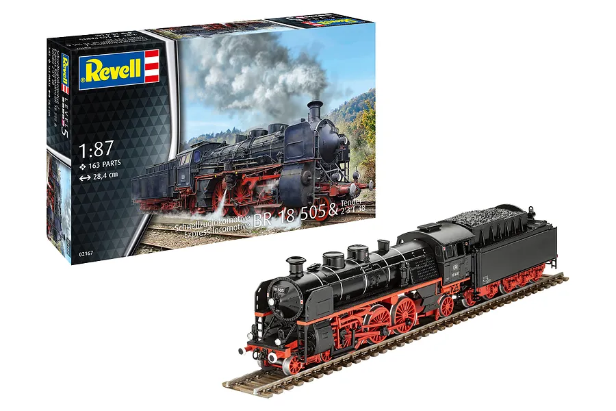 Revell 1/87 BR 18 505 with Tender 2&amp;#039;3&amp;#039; T38 Train Scaled Plastic Model Kit  image 116209