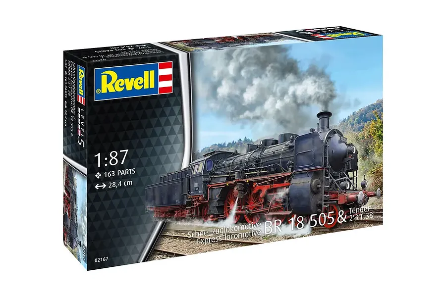 Revell 1/87 BR 18 505 with Tender 2&amp;#039;3&amp;#039; T38 Train Scaled Plastic Model Kit  image 116210