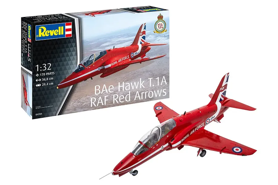 Revell 1/32 BAE Systems Hawk T.1A &amp;quot;Red Arrows&amp;quot; Jet Scaled Plastic Model Kit image 116232