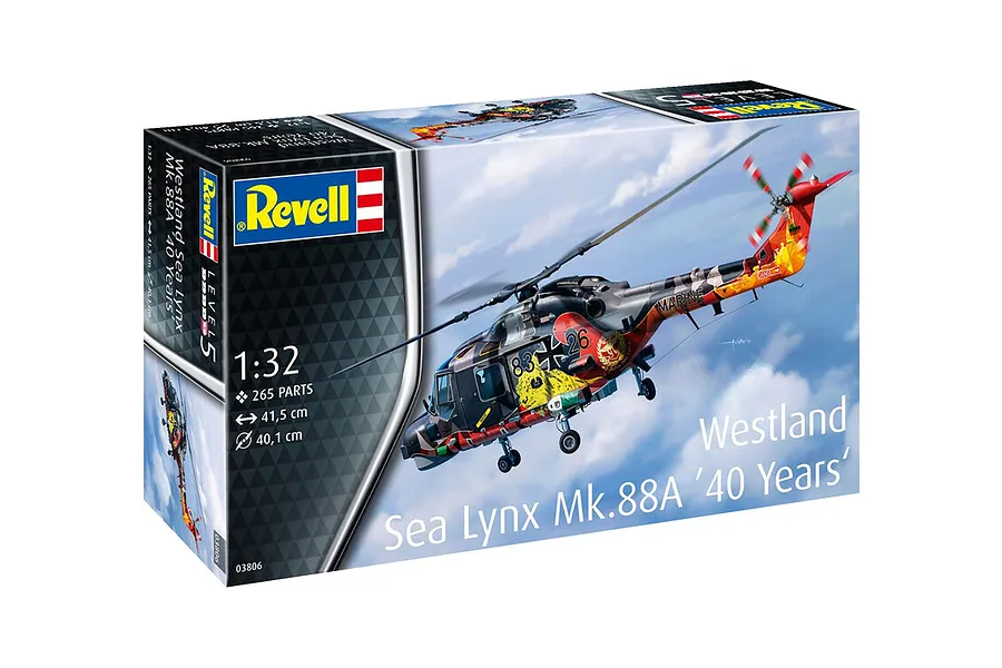 Revell 1/32 Westland Sea Lynx Mk.88A &amp;#039;40 Years&amp;#039; Special Edition Helicopter Scaled Plastic Model Kit image 116245
